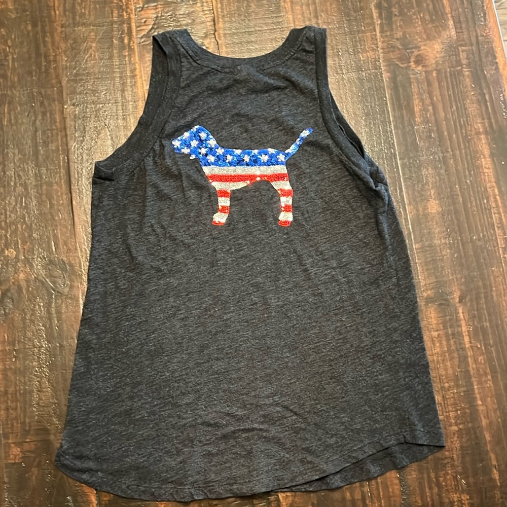 Victoria’s Secret Pink Patriotic Dog Top